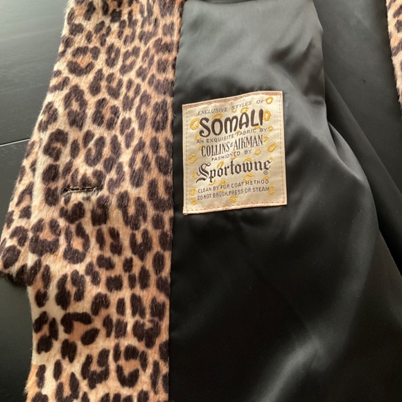 SOMALI SPORTOWNE FAUX FUR VINTAGE LEOPARD COAT - Picture 13 of 13